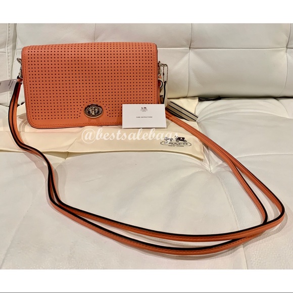 NWT Auth Coach Perforated Penelope Leather 23404 - Picture 7 of 8